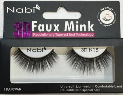 False Eye Lashes 3D Faux Mink Nabi 3D N15 Reusable Beauty Fashion Lightweight