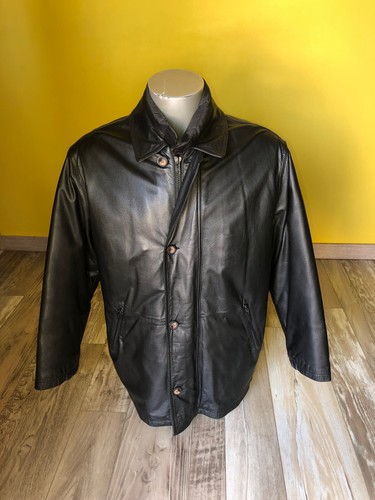 Coat 2 IN 1 Black Leather Inside down Jacket redskins Size XL Mint | eBay