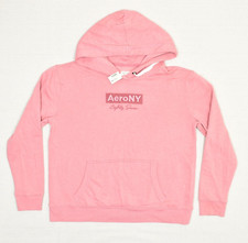 NEW Aeropostale NY Women Pullover Hoodie Polyester Pink Size XL Center Logo