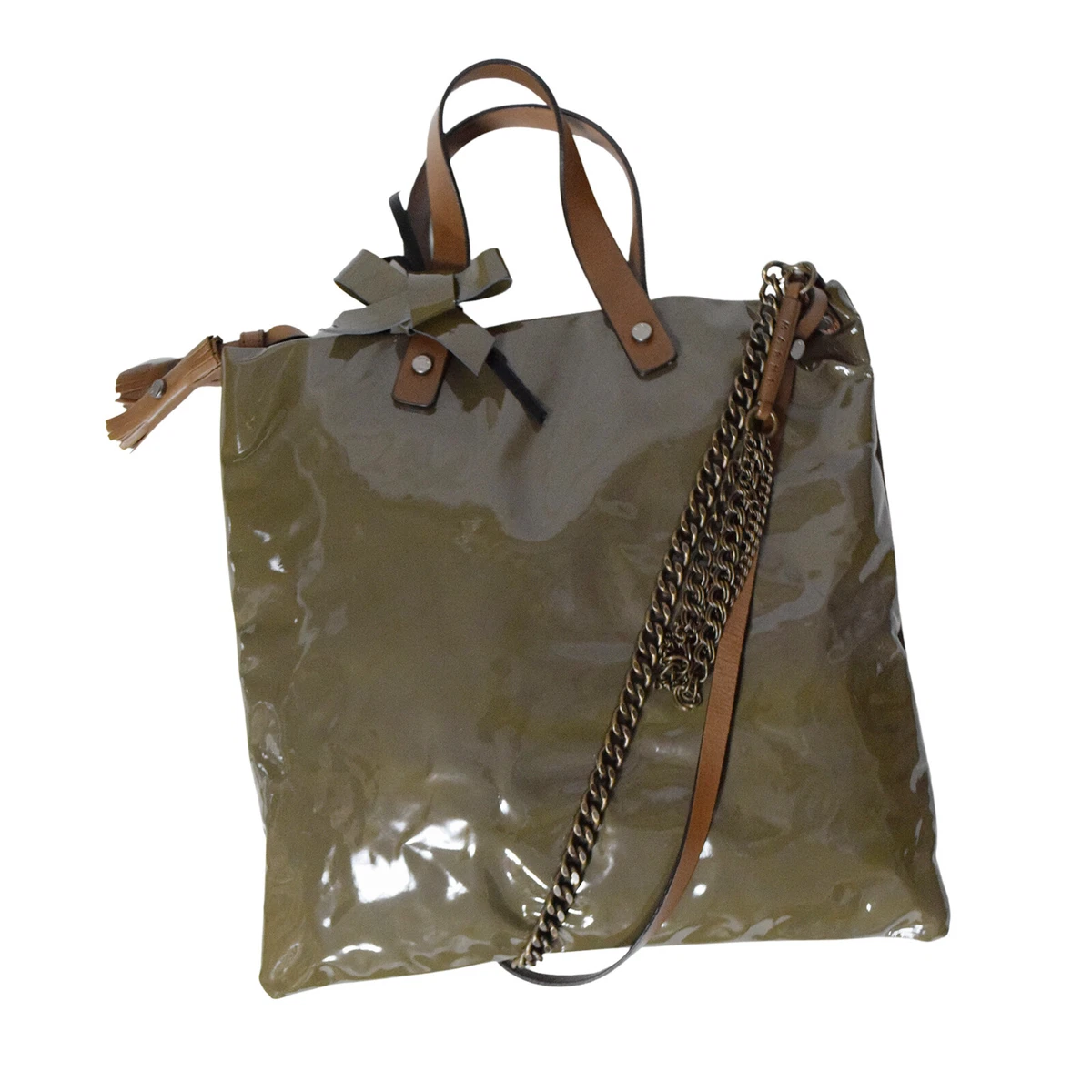 Metallic ribbon top handle bag sale