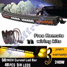 50inch Curved 240w Led Light Bar Flood Spot Combo Roof Driving Pickup Suv 4wd 52