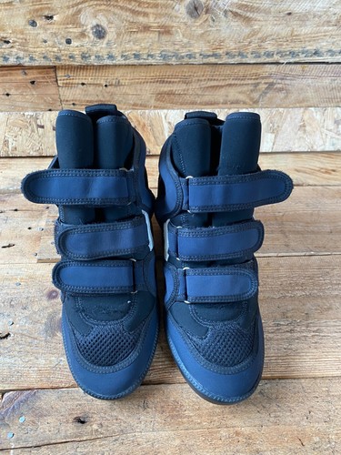 Isabel marant buckee navy-blue wedge boots sz 36 us 5.5 - Picture 3 of 15