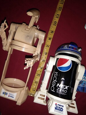VTG Pepsi x Star Wars Episode 1 Movie Promo Can Holder 2pcs R2D2