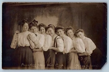 Women Folner Work Club Nickled To Death Promise City Iowa IA RPPC Photo Postcard