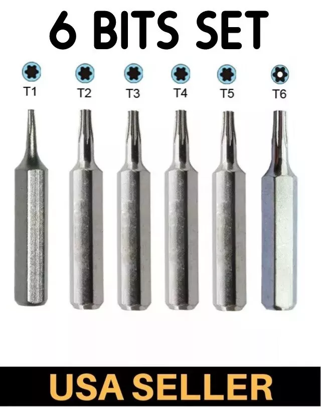 CR V Torx screwdriver Bit Set T1 T2 T3 T4 T5 TR6 T6H Security torx