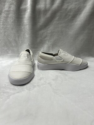 Mens Adidas Y-3 Tangutsu Triple White Canvas Embroidered slip on Sneakers 4.5