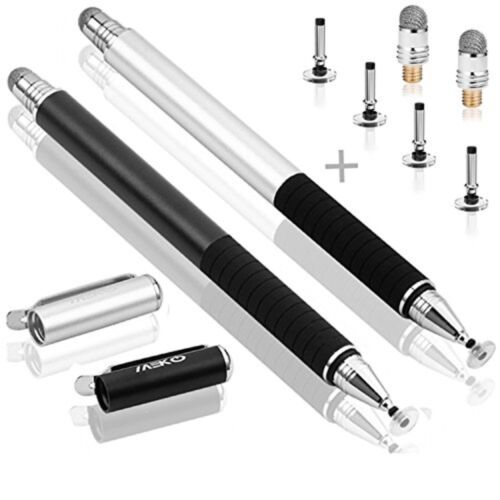 MEKO 2 stylus touch pen & 6 replacement nibs  (black / silver) F/S w/Tracking# - Picture 1 of 9