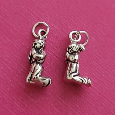 Sterling Silver Praying Boy or Girl Prayer WWJD Christian Choose Charm 925 USA