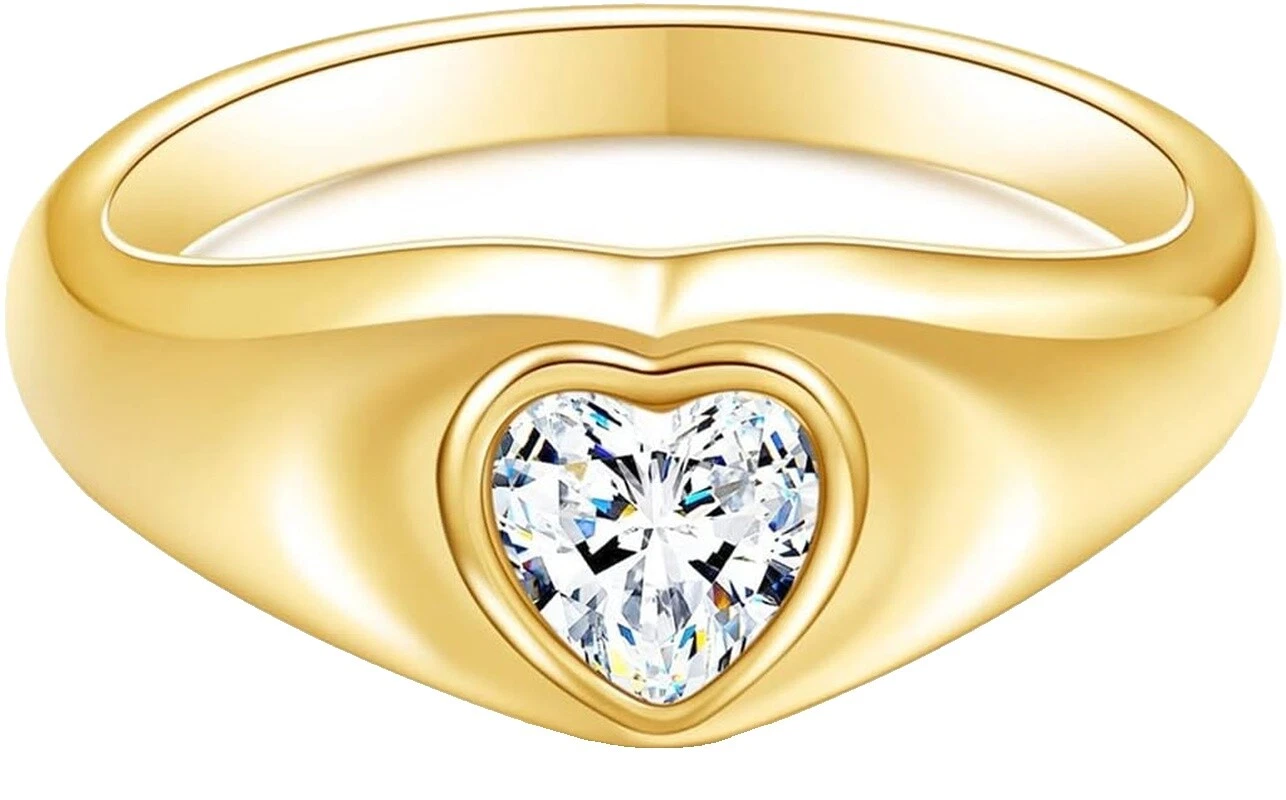 Anillos de Moda de Acero Inoxidable de Corazón