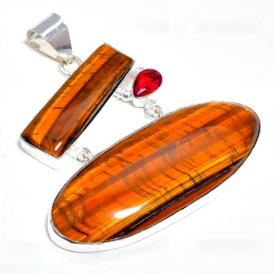 Pendentif Grenat Or Jaune 18ct Gold Filled - Collier Artisanal ROSEMIMOSA Neuf Avec étiquettes