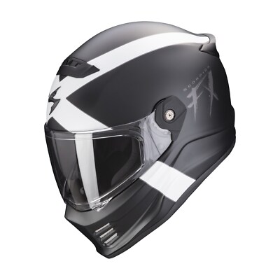 Scorpion Covert FX Gallus Mattschwarz-Weiss Gr. L Motorradhelm Integralhelm