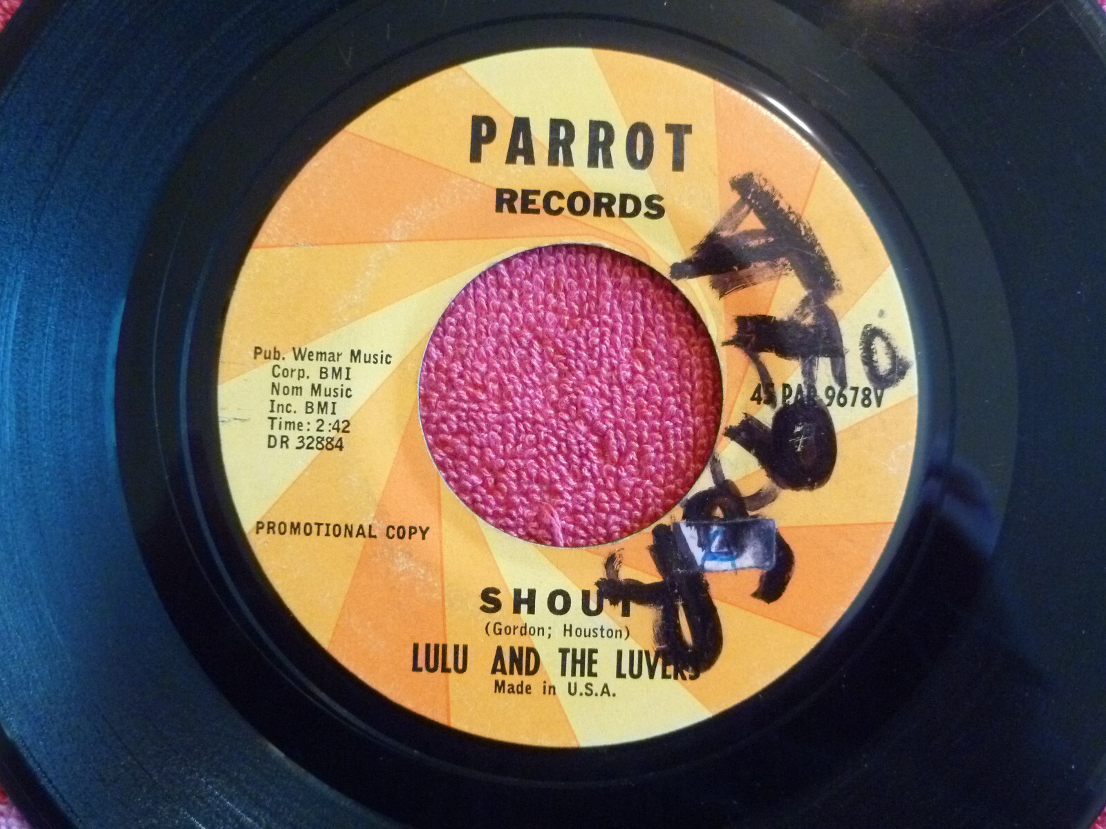 LULU & THE LUVERS Shout 45 rpm PROMO Parrot 1964 Blue-Eyed Soul