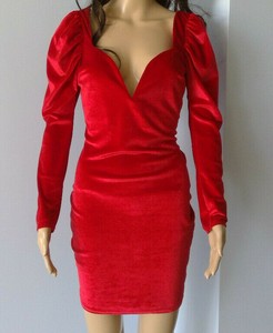 boohoo red velvet dress