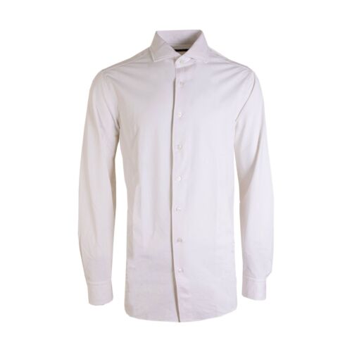 Lardini Elegant White Cotton Classic Men's Shirt Authentic - Picture 1 of 6