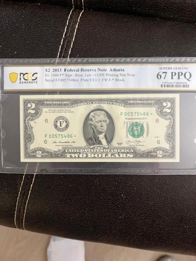 2013* $2 Atlanta Star Note FRN (F* Block) PCGS 67 EPQ Superb Gem Uncirculated - Image 4 of 4