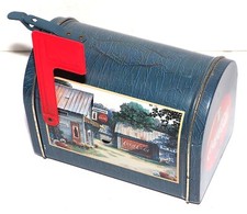 Vintage & Rare Coca Cola Mini Mailbox Metal Tin 5 1/2" Wide, Collectible