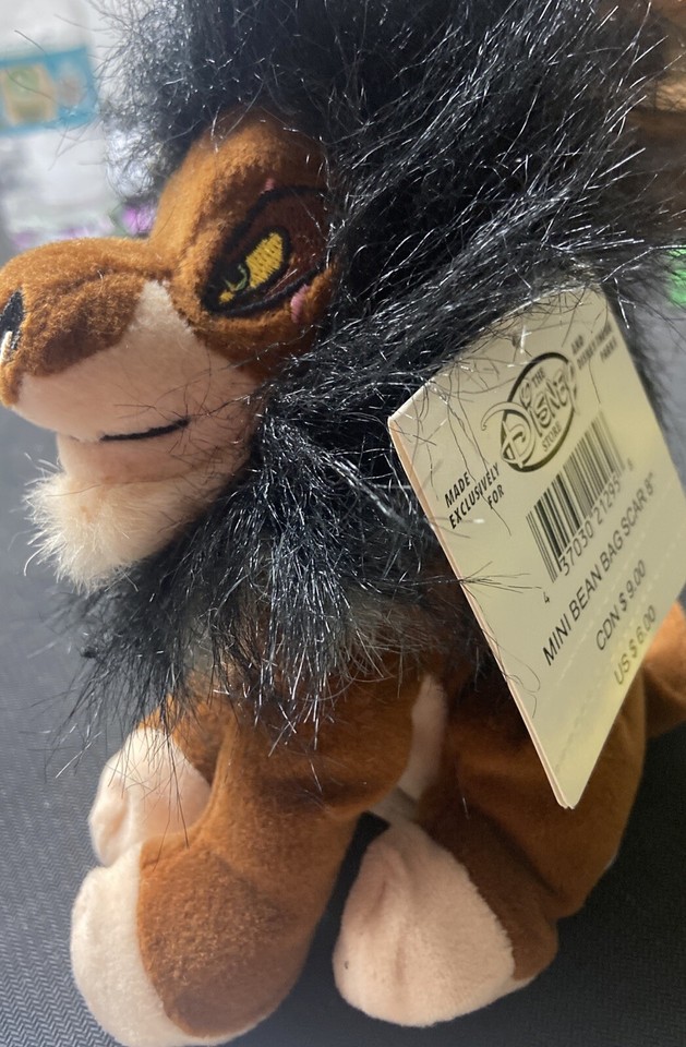 The Lion King Scar Bean Bag Plush Stuffed Toy Disney Store New Vintage
