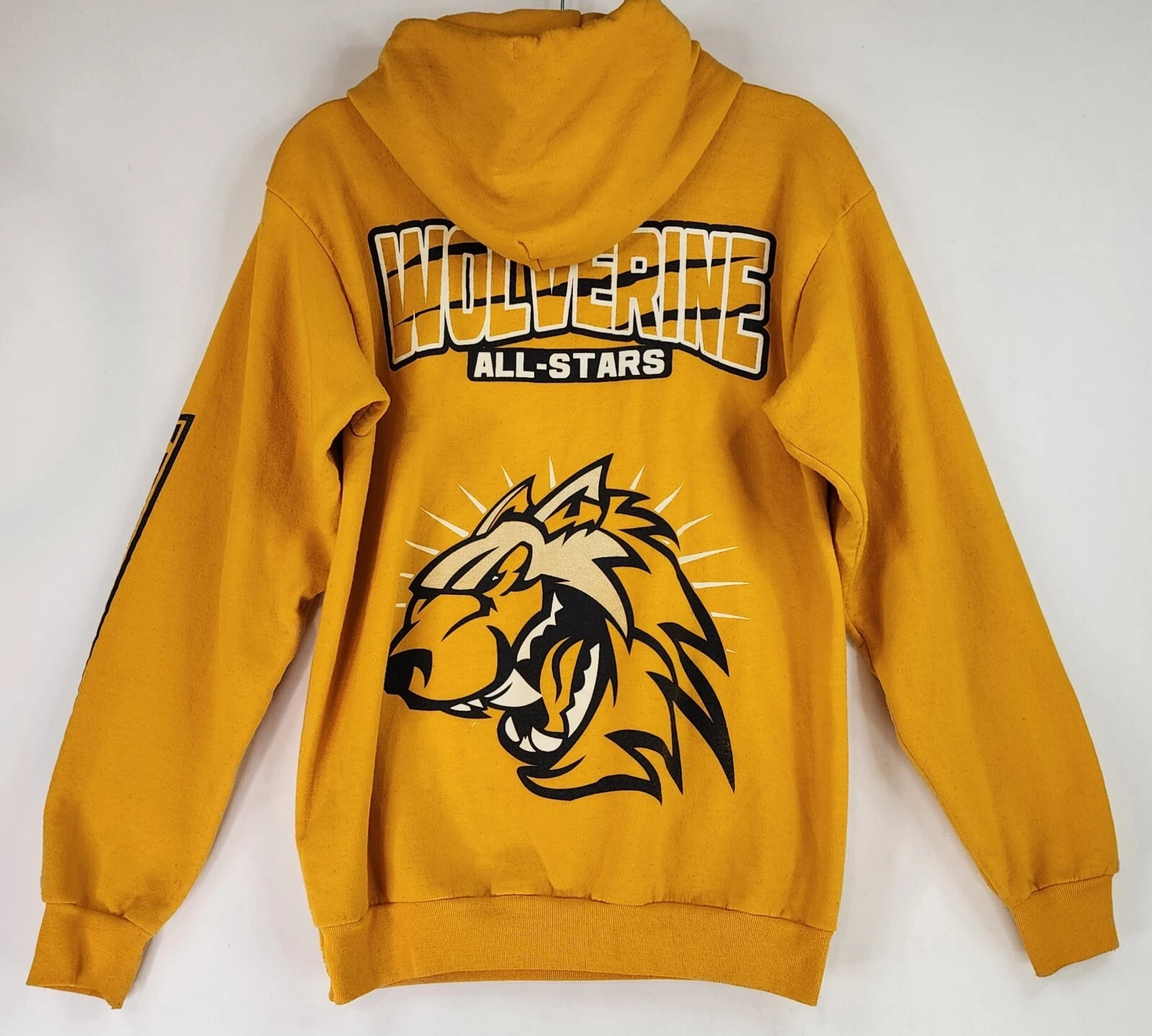Texas Wolverine Allstars Port & Company Sweater Womens Small Yellow Distressed