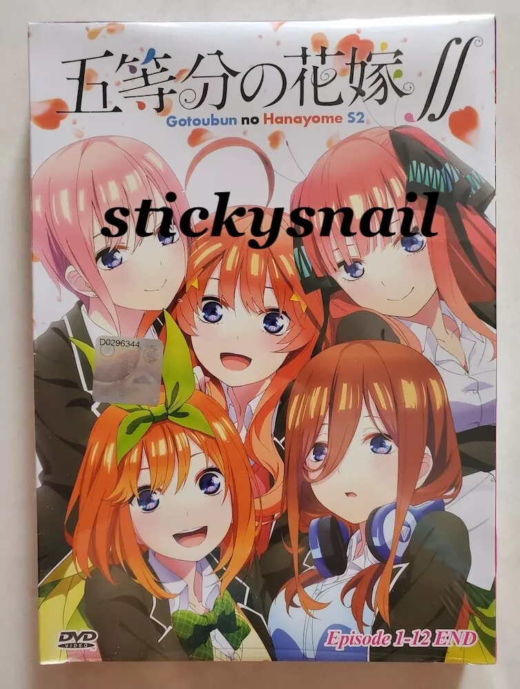 DVD Anime Gotoubun No Hanayome Season 2 Vol.1-12 End English