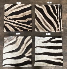 16"x16" Genuine Zebra Skin Pillow Cover with Leather Backing |Throw Pillow B#7