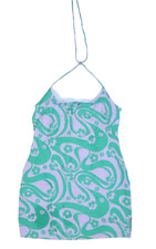 ASOS Design Linen Halter Mini Sundress Floral Swirl Print Purple Green Womens 8