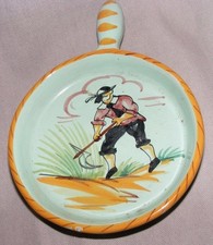 Vintage Poterie Main Peint Soupière, Peut-être Quimper Majolique à Poignées Bol