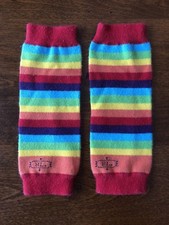 baby girl RAINBOW BL LEG WARMERS knit STRIPED stretchy