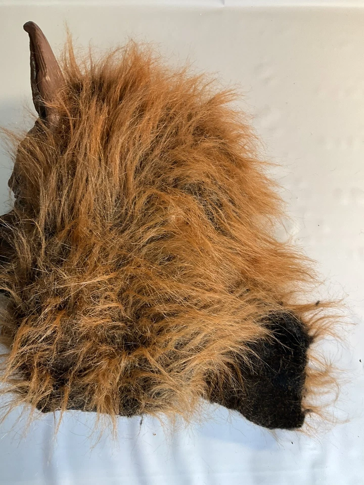 WEREWOLF Long RED HAIR BIG BAD WOLF RUBBER MASK Halloween Costume - Image 3 of 3