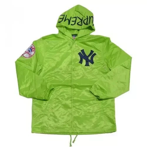 Veste d'entraîneur à capuche satinée Supreme x Majestic / New York Yankees / Vert Taille:M