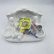 Colorbok You Paint It! Plaster Holiday Tealight Statue Nativity Scene Manger