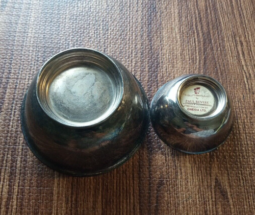 2 Sons of Liberty Bowl Paul Revere Patriot Silversmith Repo By Oneida - Picture 6 of 8