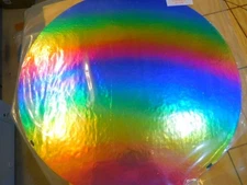 Dichroic Glass:CBS 96 COE Rainbow on Flat Thin Black - 3"Sq