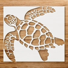 Sea Turtle Wildlife Wall Art Stencil for Ocean - Themed Decor - StencilAir