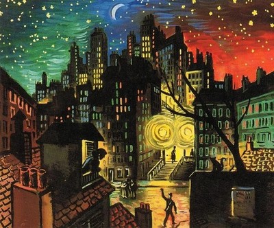 Montmartre at Night Frans Masereel 1923 VINTAGE poster print wall art