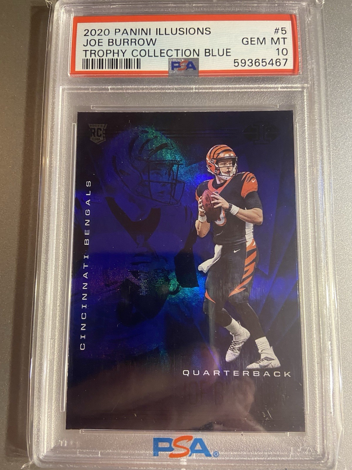 Joe Burrow Panini Illusions #5 Trophy Collection Sapphire