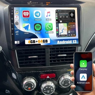 4+64GB Android 13 For Subaru Forester Impreza 2007-2013 Car Stereo Radio CarPlay