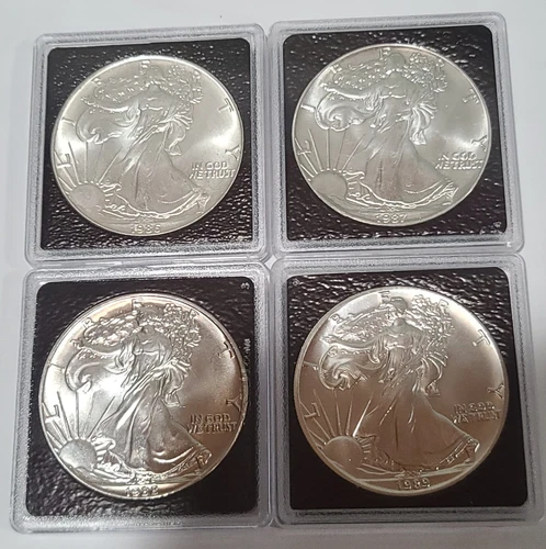 Lot of (4) Silver Eagles - First 4 Years 1986, 1987, 1988 & 1989 UNC
