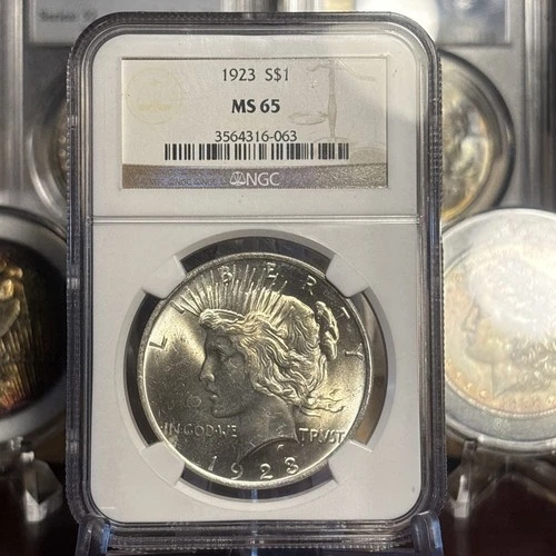 1923-P Philadelphia Peace Silver Dollar S$1 NGC MS65