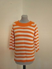   Damen  Strickpullover Gr. S gestreift orang...