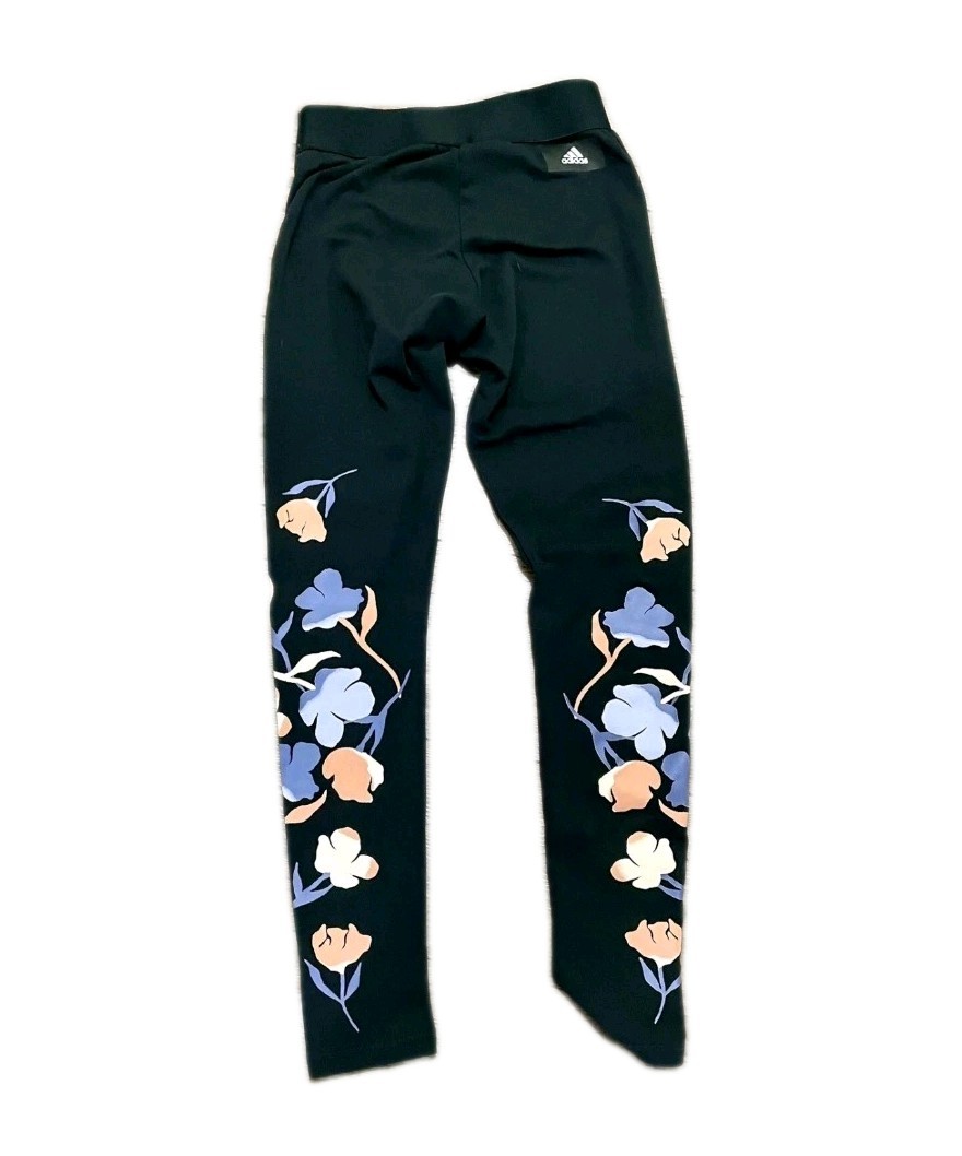 Adidas Black Floral GFX Multi Sport Tights Womens Stretch Athletic Pants Size S