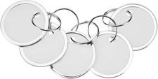 60 Pieces Metal Rimmed Key Tags round Paper Tags with Split Rings 31Mm, White