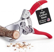 Professional SK5 Steel Pruning Shears for Precision Cuts - 1” Bypass Garden Tool