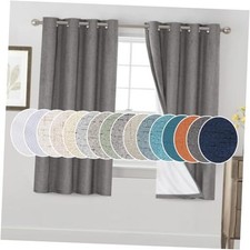 100 Blackout Curtains for Bedroom 63 Inches Long 52"W x 63"L Pack of 2 Grey