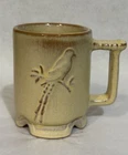 Frankoma Pottery Bird Oklahoma Scissor-tailed Fly Catcher Footed Desert Gold Mug