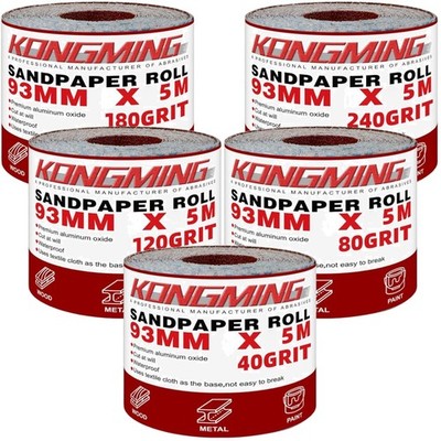 Schleifpapier Rolle Sets Körnung 40 80 120 180 240 Holz Metall Kunststoff