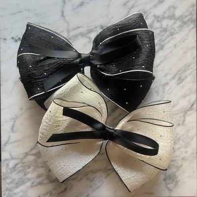 Handmade Elegant Rhinestone Big Bow Hair Clip - French Barrette Hair Accessory