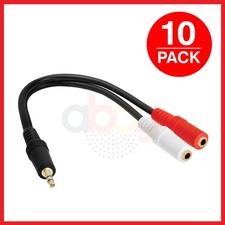 10 Pack AUX Splitter 6 inch 3.5mm Male to 2 3.5mm Female Y Cable Stereo Adapter