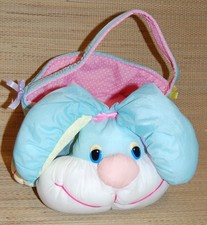 Vintage Fisher Price Puffalump Blue Bunny Easter Basket Plush 26