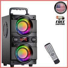 Dynamic Bluetooth 5.0 Speaker with Heavy Bass & Remote Control Functionality