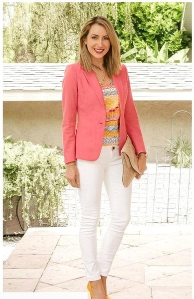Women Anne Klein Blazer Coral Viscose 38 / M / 46